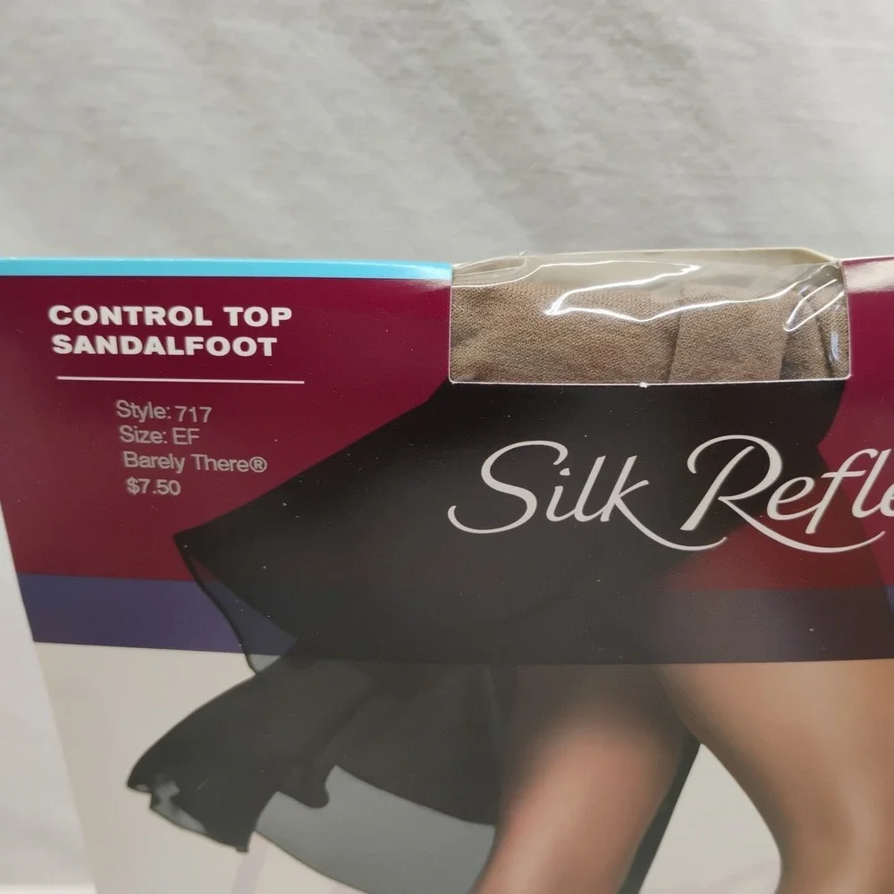 Vtg Hanes Pantyhose Silk‎ Reflections Cool Comfort Barely There 717 Size EF Y2K